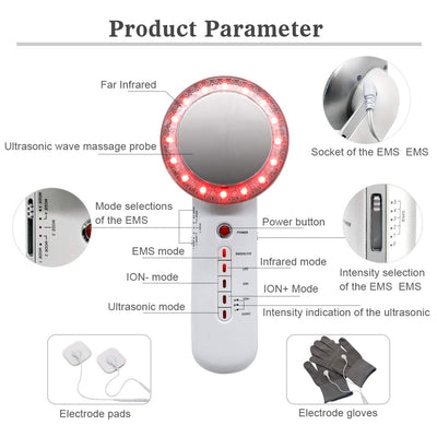 Fat Burning Massager EMS Multifunctional 6 in 1 Beauty Slimming Machine for Body Shaping And Skin Tightening