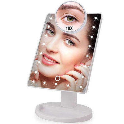 LED Makeup Mirror with light 10X Magnifying Mirror 22 LED Lights Touch Screen